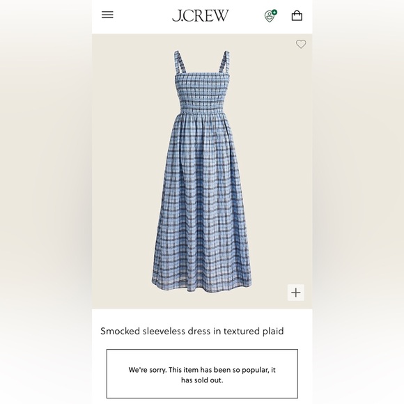 J. Crew Dresses & Skirts - NWOT / J crew Smocked sleeveless dress in textured plaid